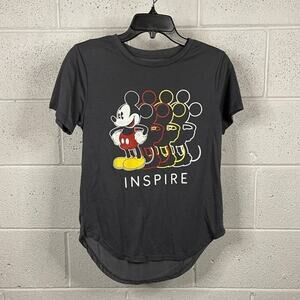 Disney Juniors Size M Mickey Mouse Inspire Graphic Tee Shirt TShirt Casual Gray